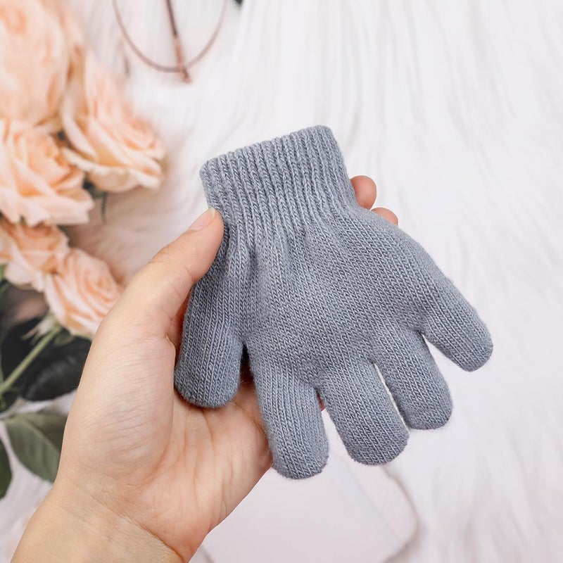 ONESING 6 Pair Baby Gloves Toddler Gloves Toddler Winter Gloves Kids Gloves Winter Stretchy Knit Gloves for Kids Boys Girls - Image 3